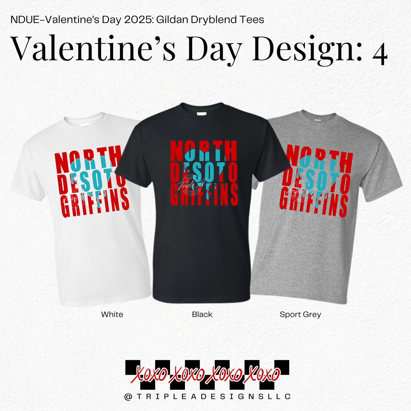 NDUE-Valentine's Day 2025: Design 4: Gildan Dryblend Tee