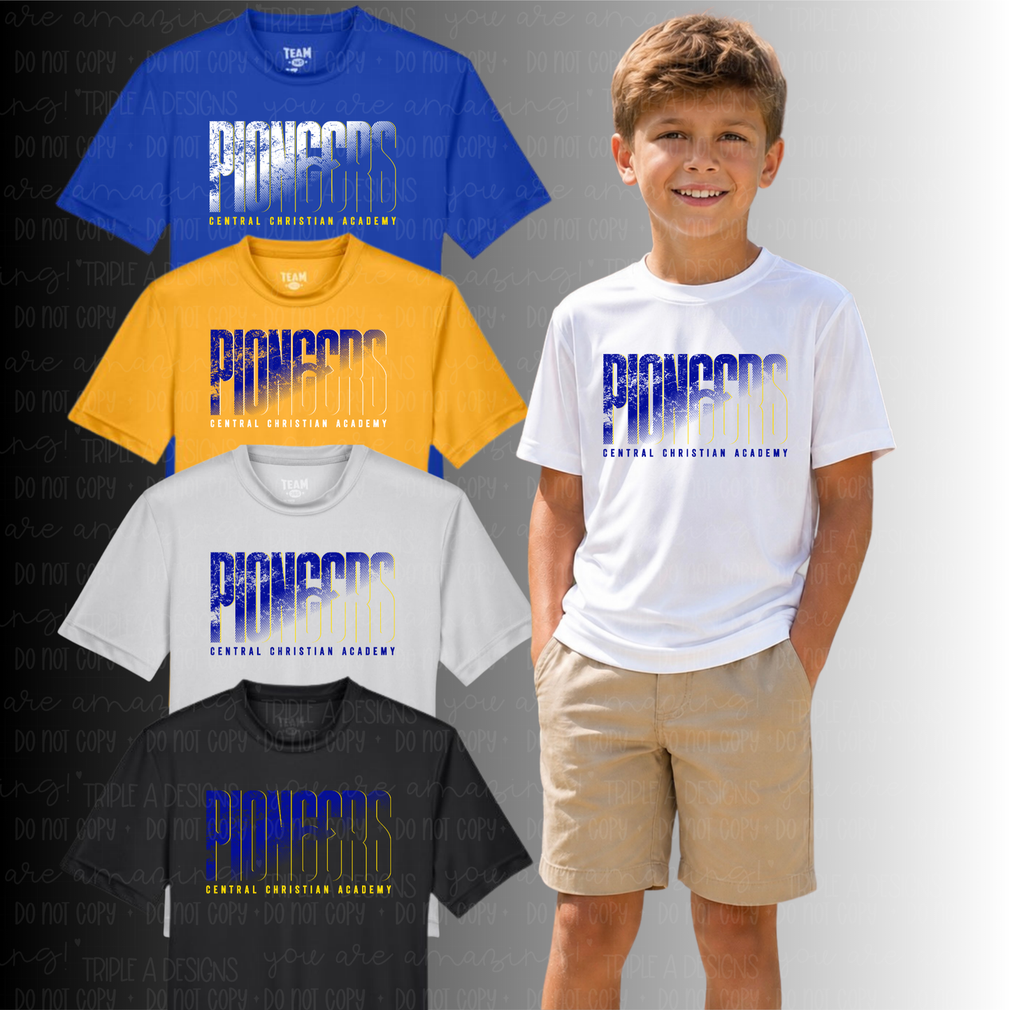 Pioneers-Central Christian Academy Distressed Design