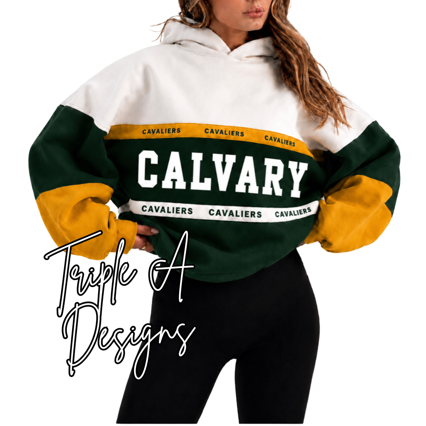 PRE-ORDER (ENDS July 27th, ETA OCTOBER) Calvary Embroidered Color Block Hoodie, Sweatshirt