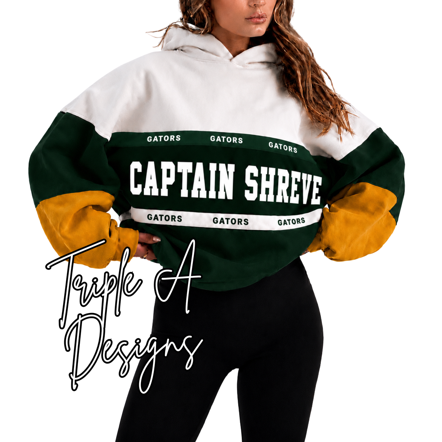 PRE-ORDER (ENDS July 27th, ETA OCTOBER) Shreve Embroidered Color Block Hoodie, Sweatshirt