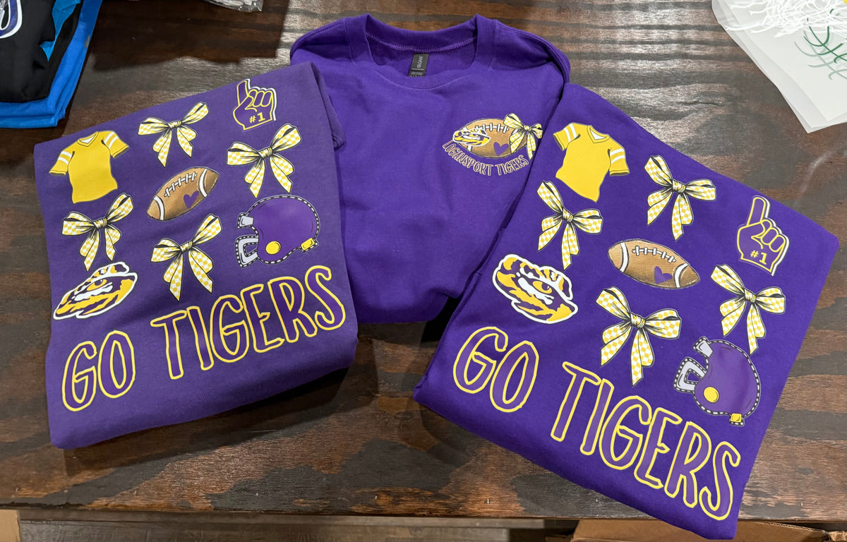 Logansport Tigers Coquette Football Sweatshirt-Ready for Pickup/RTS