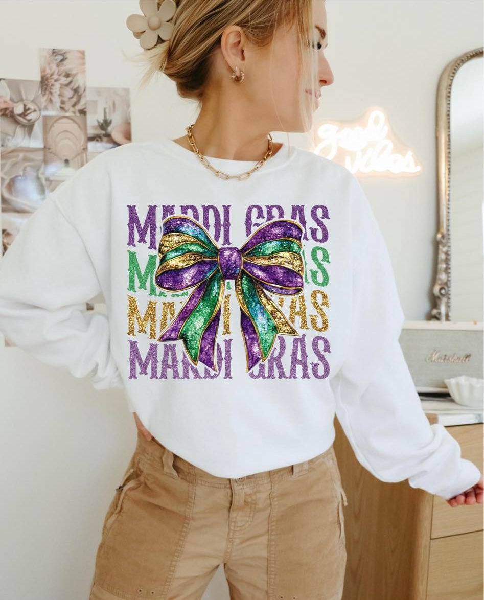 Mardi Gras Bow Design 009 - DTF Transfer