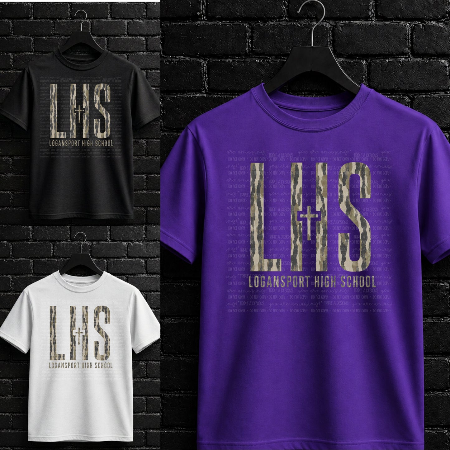 LHS (Logansport) Bottomland Camo- Short Sleeve Tee, Long Sleeve Tee, Sweatshirt