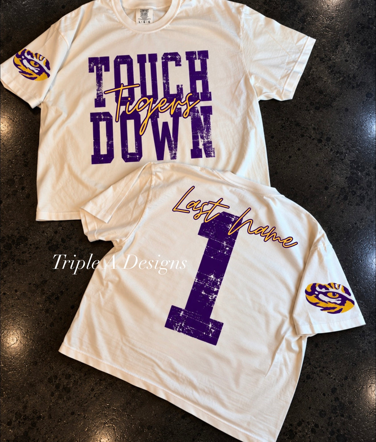 Custom Touchdown Tigers - Short Sleeve Tee, Crop