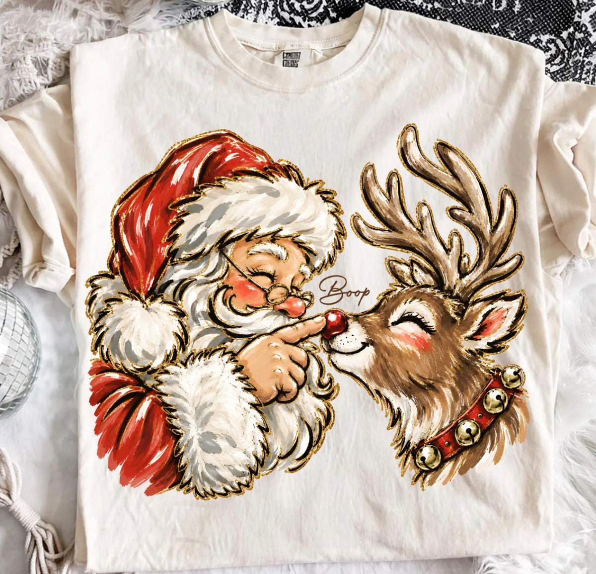 Boop Santa/Deer Short Sleeve Tee, Long Sleeve Tee, Sweatshirt
