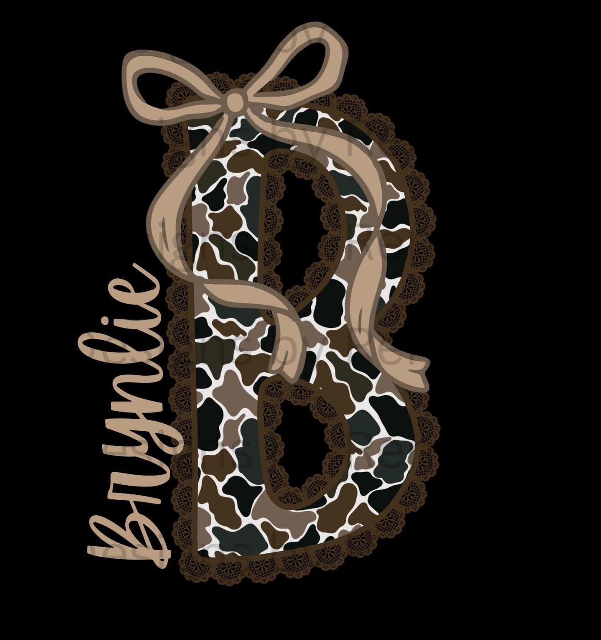 Custom Camo Lace Name/Letter-DTF Transfer
