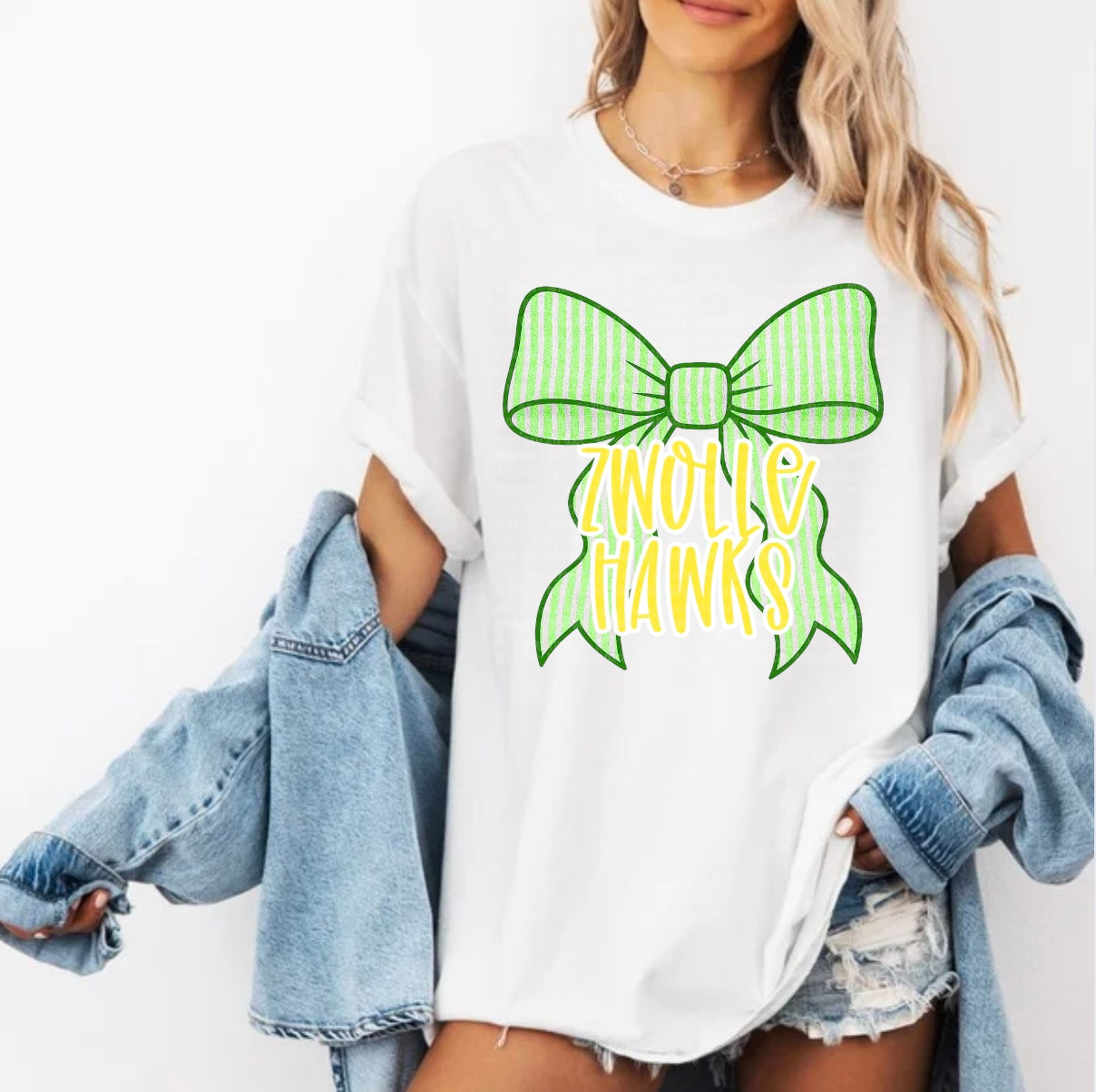 Zwolle Hawks/Seersucker Bow-Short Sleeve Tee, Long Sleeve Tee, Sweatshirt