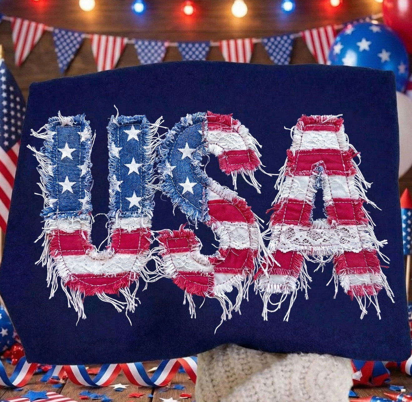 Faux Patchwork USA - DTF Transfer