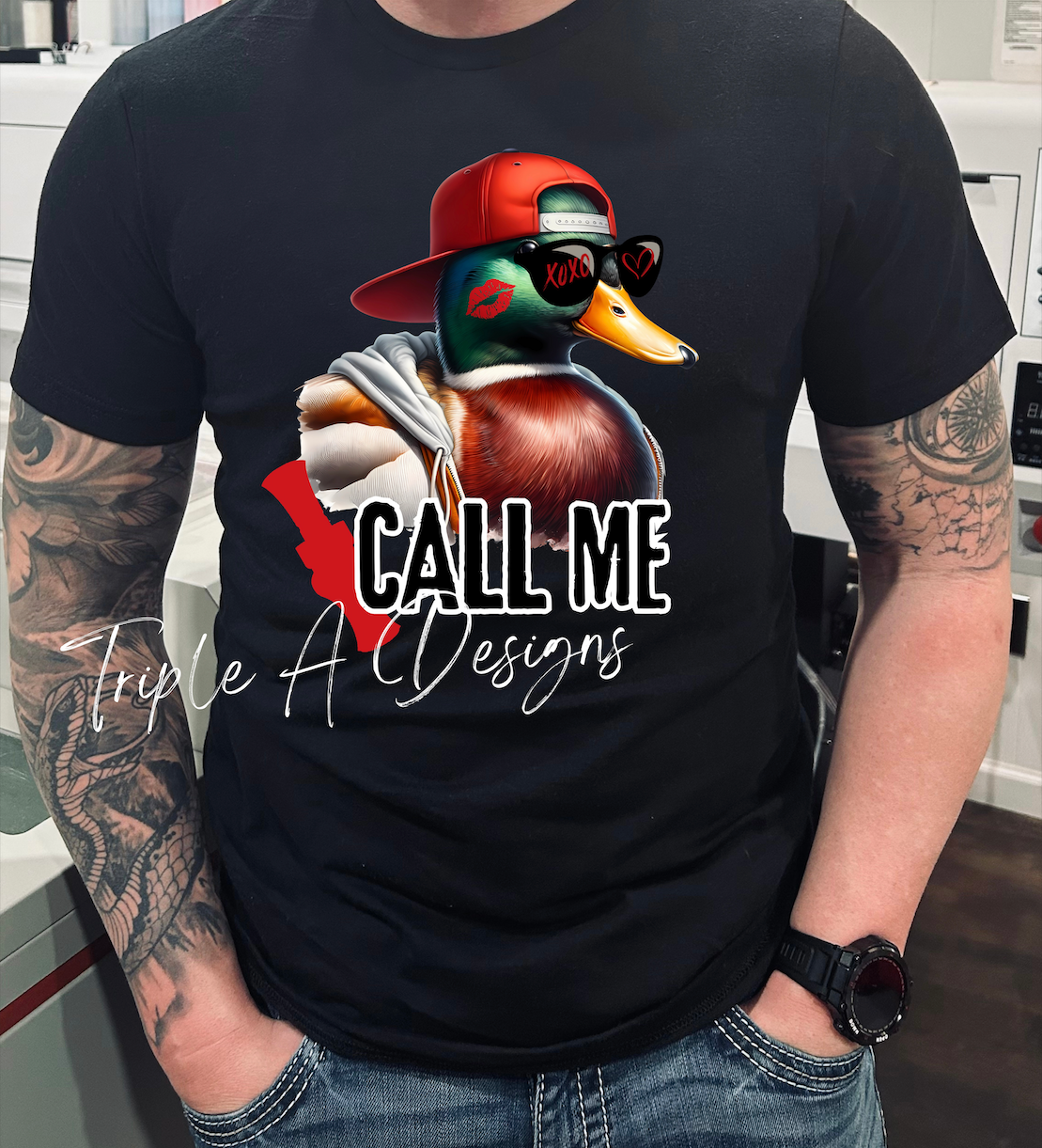 Duck Call Me Valentine's Day - Short Sleeve Tee