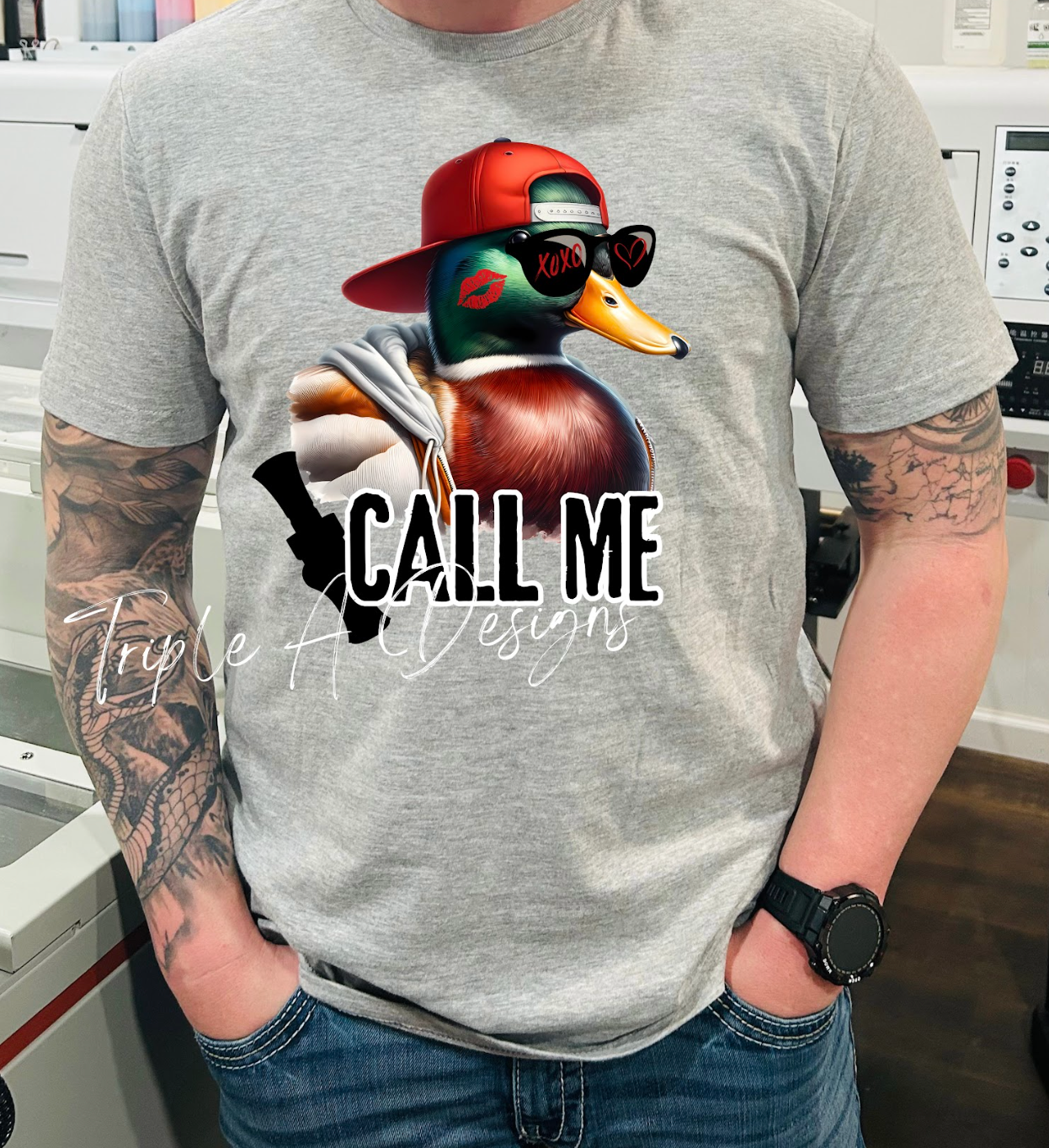 Duck Call Me Valentine's Day - Short Sleeve Tee