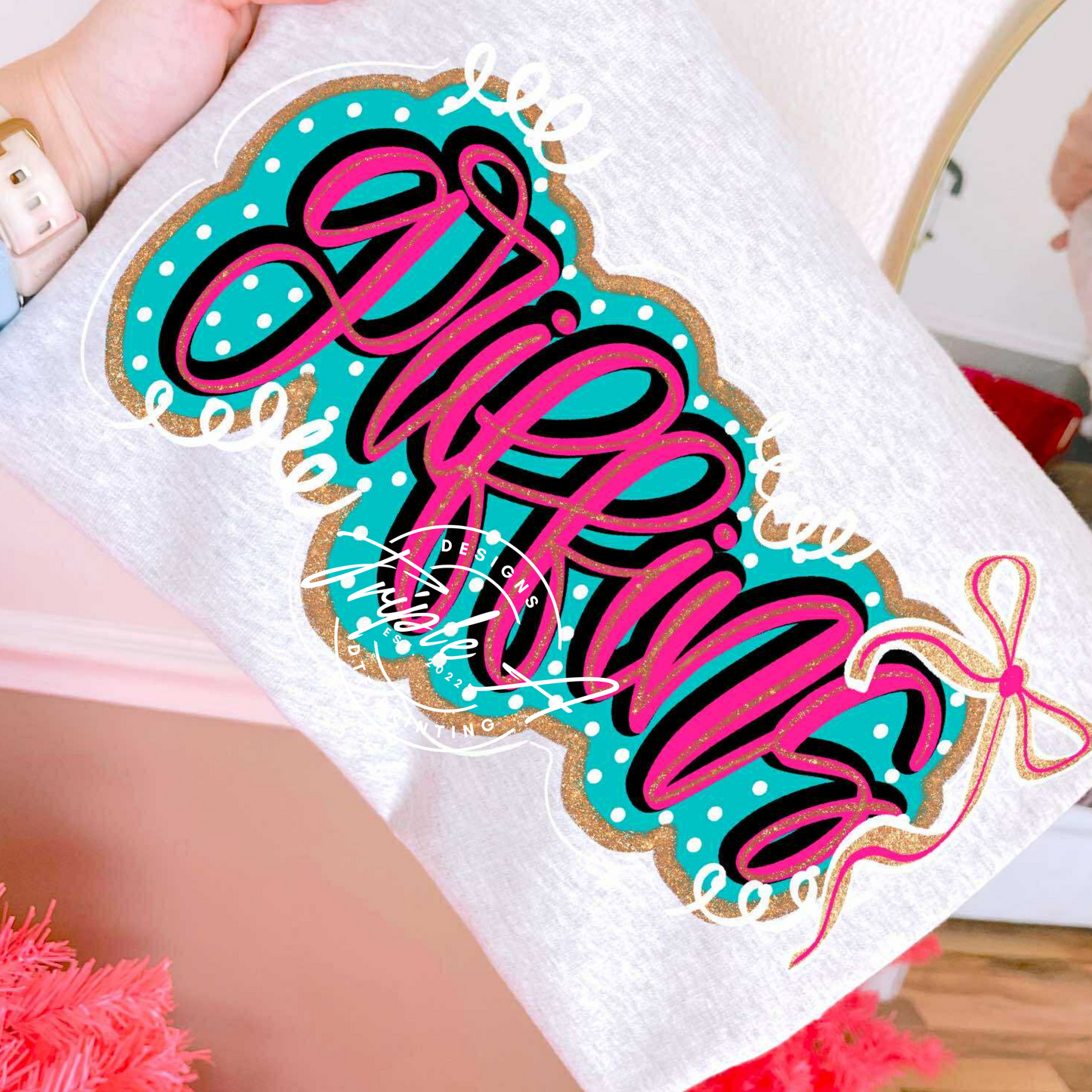 Griffins polka dot/pink glitter design-Short Sleeve Tee, Long Sleeve Tee, Sweatshirt