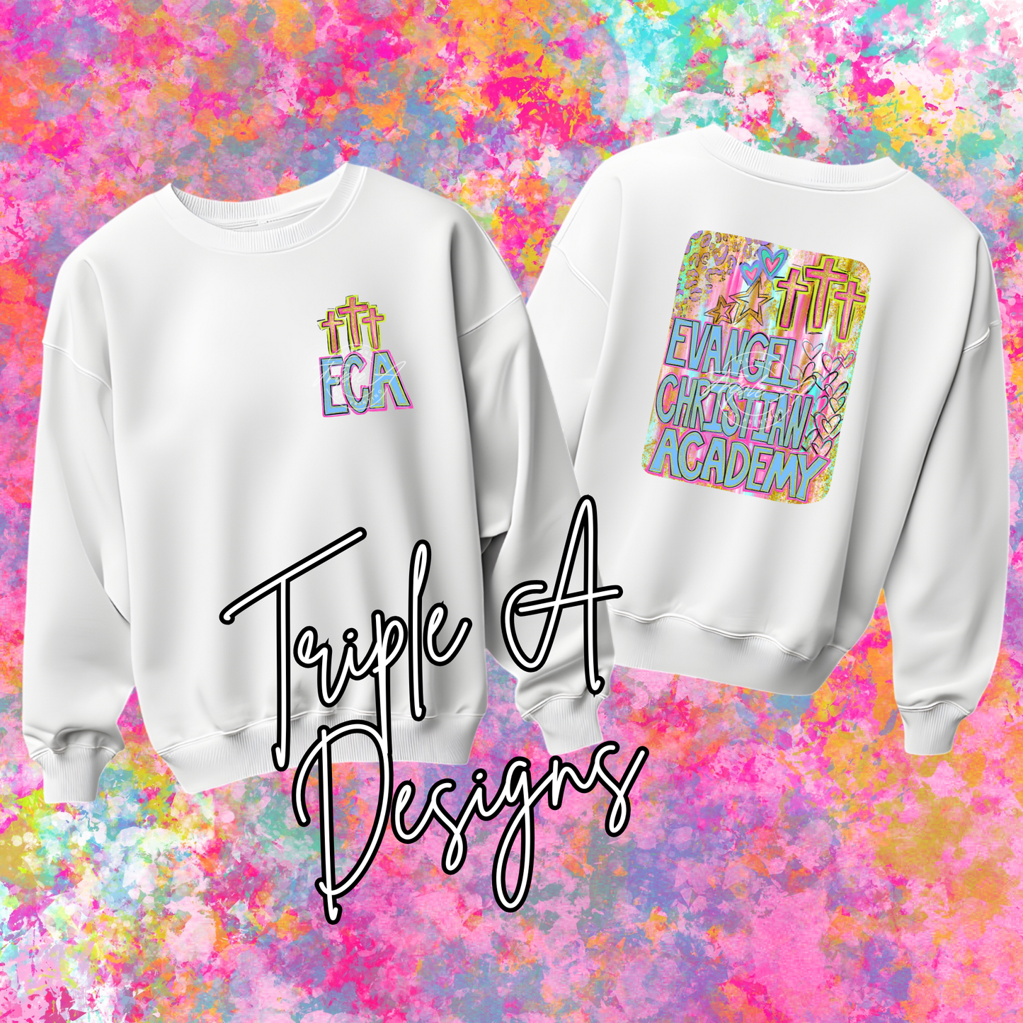 Evangel Trendy Preppy Cross Design - Short Sleeve Tee, Long Sleeve Tee, Sweatshirt