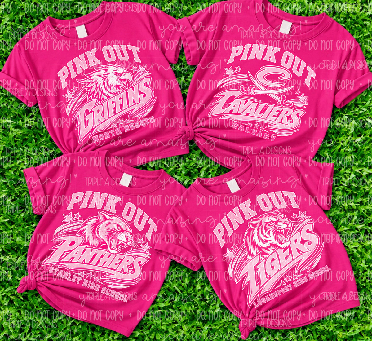 Pink Out Mascots-Short Sleeve Tee, Sweatshirt