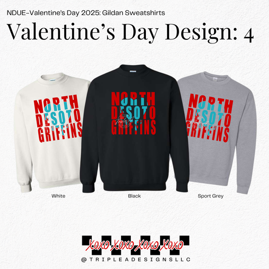 NDUE-Valentine's Day 2025: Design 4: Gildan Sweatshirt
