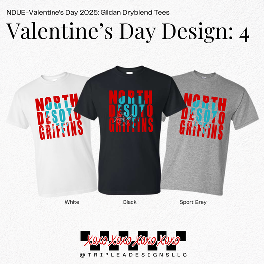 NDUE-Valentine's Day 2025: Design 4: Gildan Dryblend Tee