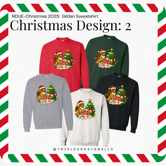 NDUE-Christmas 2025: Design 2: Gildan Sweatshirt