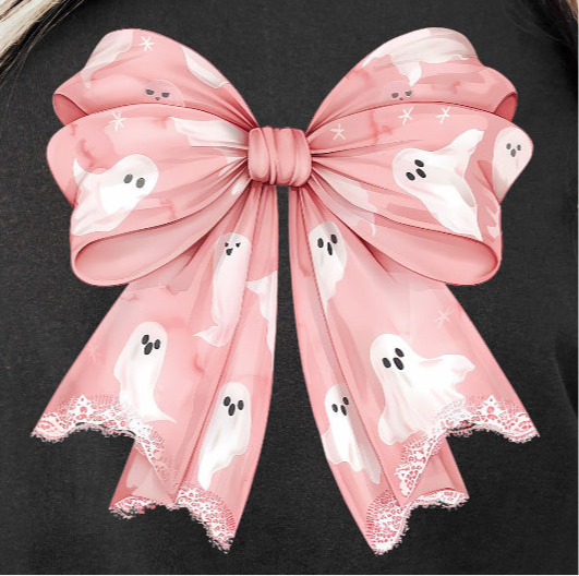 Pink Ghost Coquette Bow - DTF Transfer