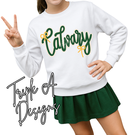 Calvary Preppy Bow Design-Short Sleeve Tee, Long Sleeve Tee, Sweatshirt
