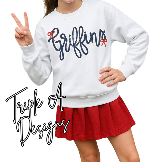 Griffins Preppy Bow Design-Short Sleeve Tee, Long Sleeve Tee, Sweatshirt