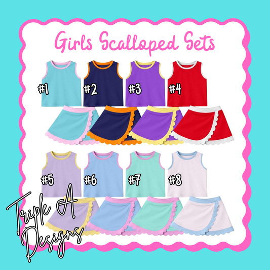 Girls Scalloped Sets ✨Preorder✨- Ends April 19th-ETA Late June