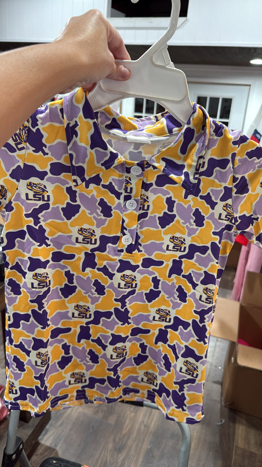 Boys Tigers-Camo Polo-Ready for Pickup/RTS