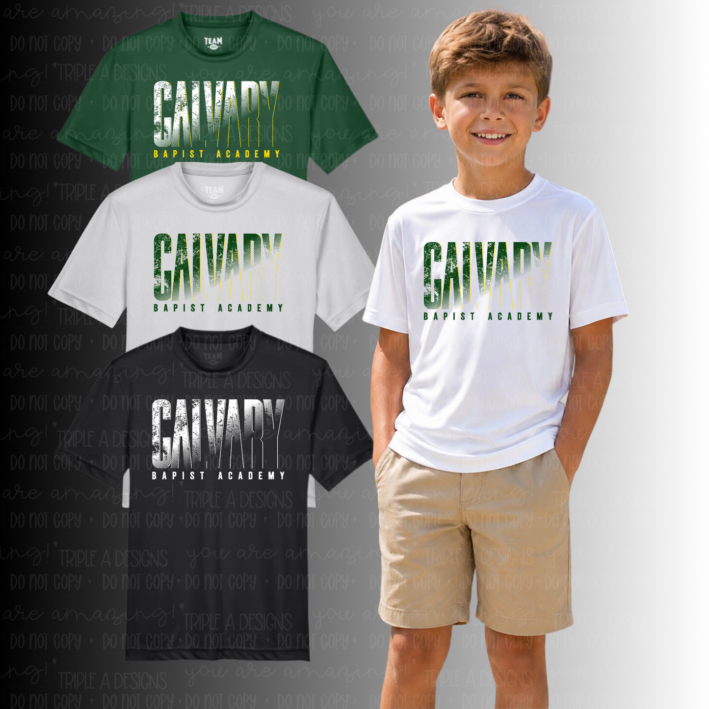Calvary-Baptist Academy Distressed Design