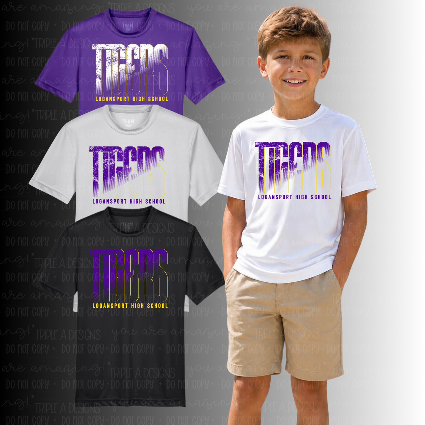 Tigers-Logansport High School Distressed Design