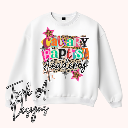 Calvary Baptist Academy Trendy Preppy Jesus Design - Short Sleeve Tee, Long Sleeve Tee, Sweatshirt