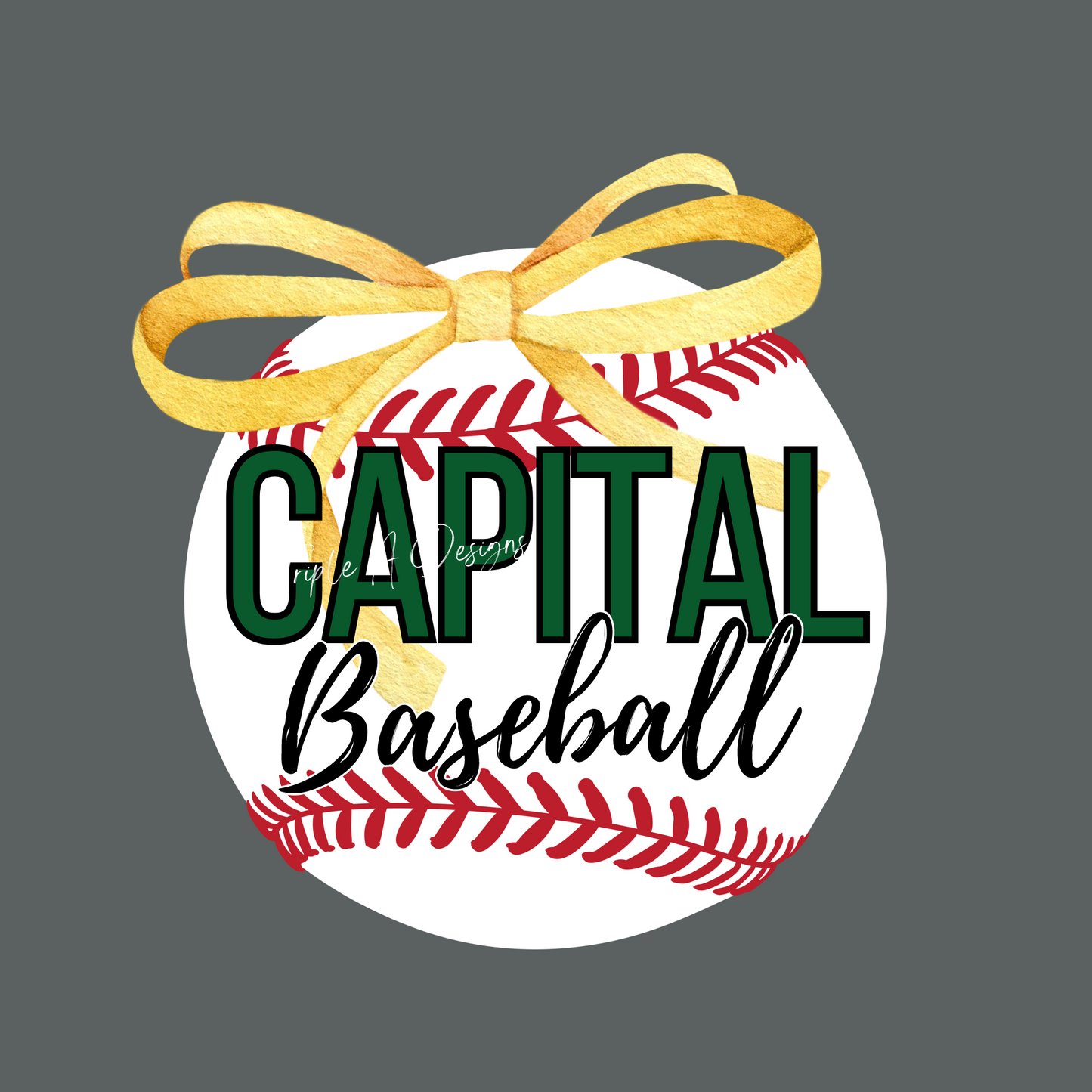 Capital Baseball w/ Bow- Short Sleeve Tee