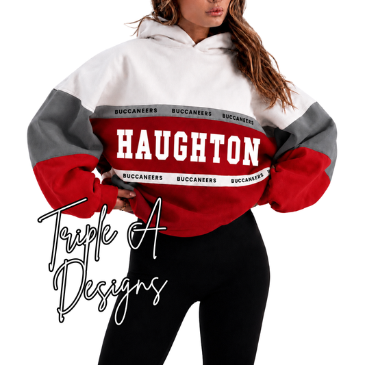 PRE-ORDER (ENDS July 27th, ETA OCTOBER) Haughton Embroidered Color Block Hoodie, Sweatshirt