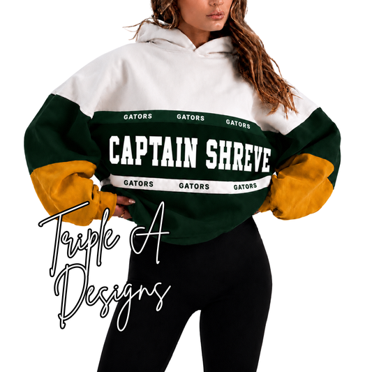 PRE-ORDER (ENDS July 27th, ETA OCTOBER) Shreve Embroidered Color Block Hoodie, Sweatshirt