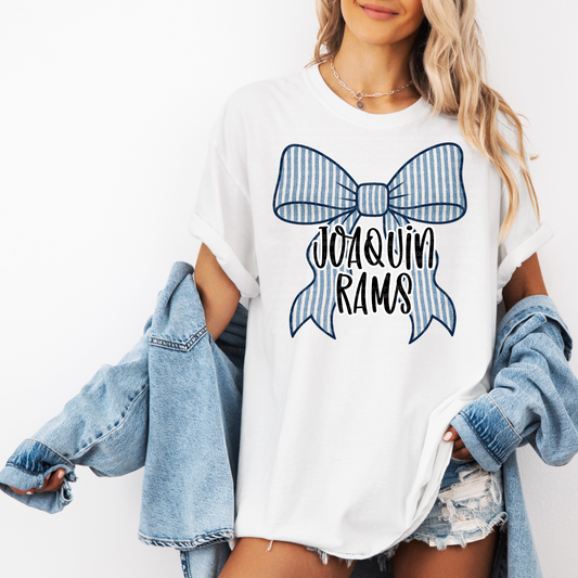 Joaquin Rams/Seersucker Bow-Short Sleeve Tee, Long Sleeve Tee, Sweatshirt