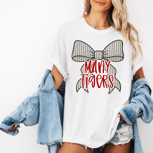 Many Tigers/Seersucker Bow-Short Sleeve Tee, Long Sleeve Tee, Sweatshirt