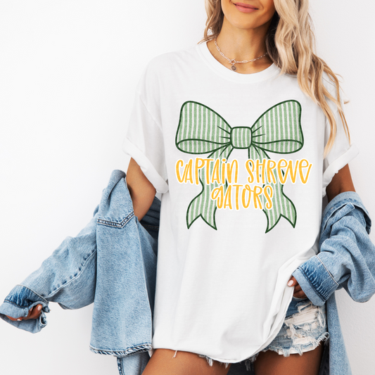 Captain Shreve Gators /Seersucker Bow-Short Sleeve Tee, Long Sleeve Tee, Sweatshirt