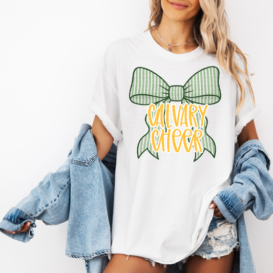 Calvary Cheer/Seersucker Bow-Short Sleeve Tee, Long Sleeve Tee, Sweatshirt