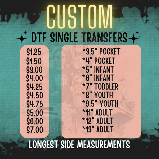 Custom DTF Single Transfers