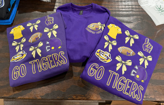 Logansport Tigers Coquette Football Sweatshirt-Ready for Pickup/RTS