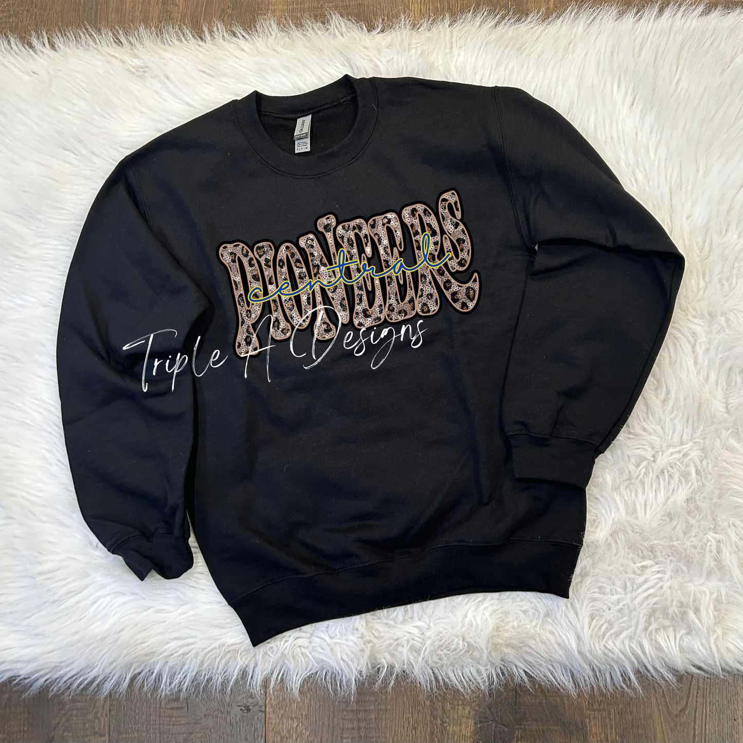 Faux Leopard Sequins "Pioneers" -Long Sleeve Tee, Sweatshirt