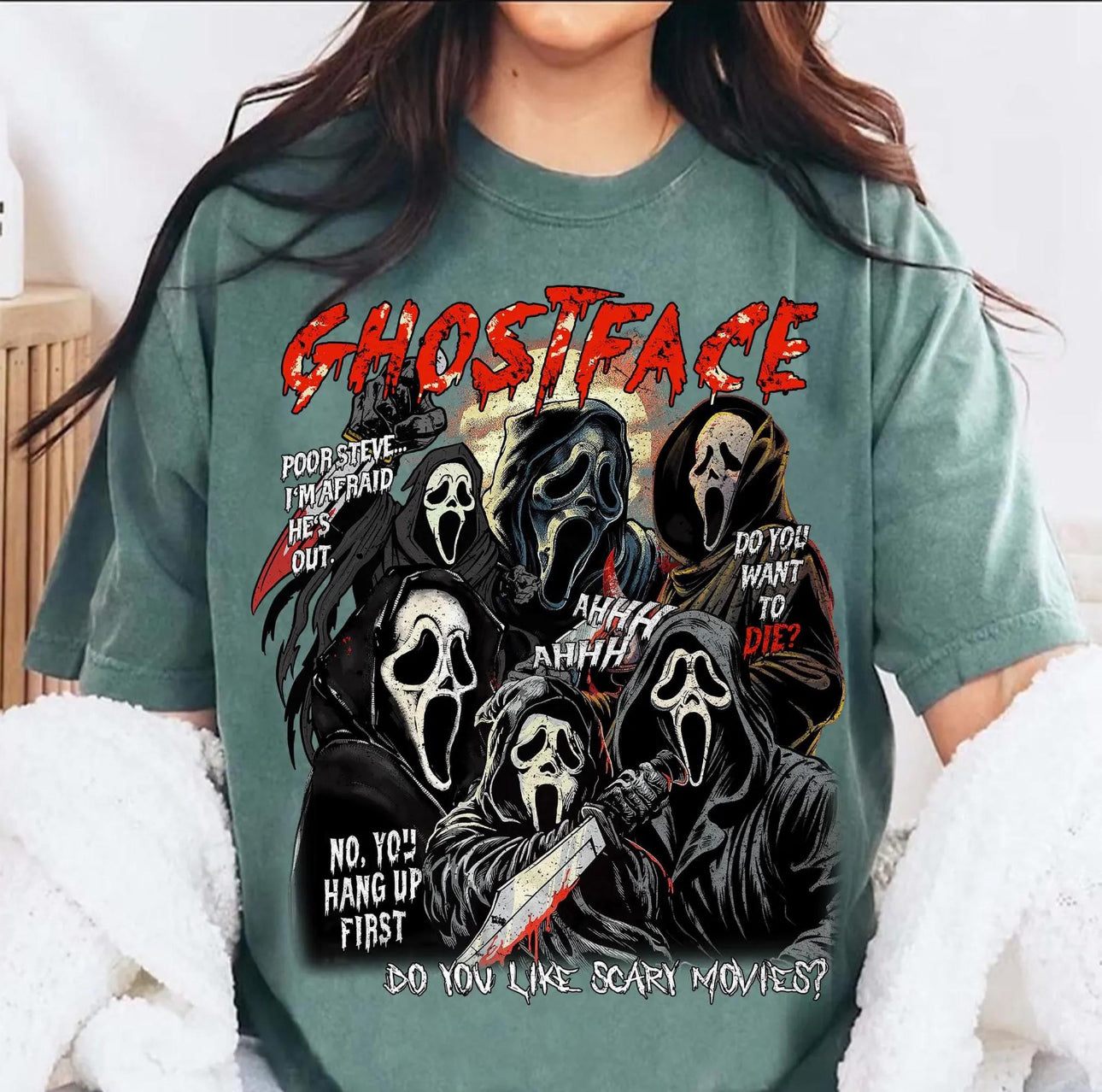 Ghostface Scary Movie - Short Sleeve Tee, Long Sleeve Tee, Sweatshirt