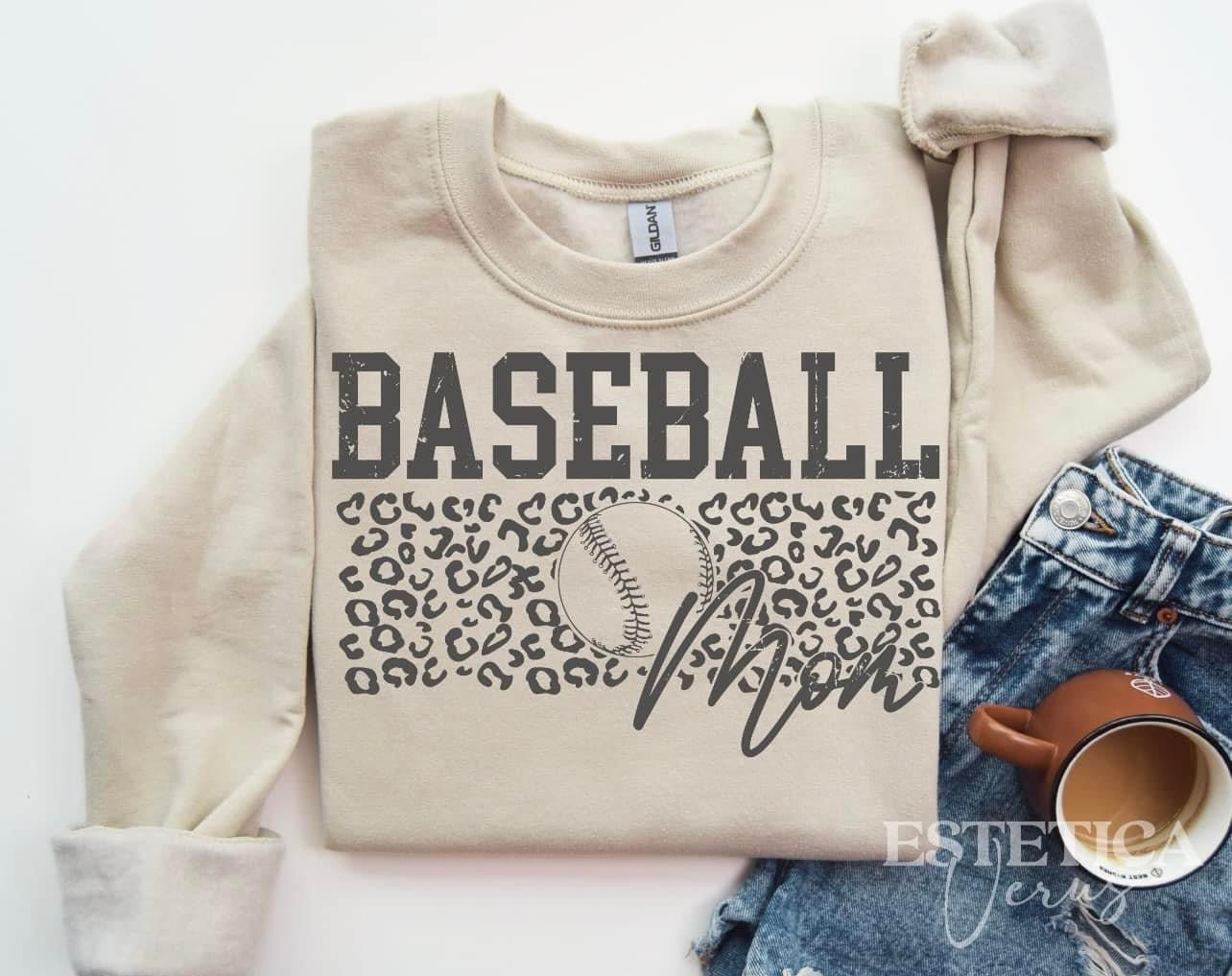 Baseball Mom - Gildan Short Sleeve Tee, Long Sleeve Tee, Sweatshirt, Hoodie