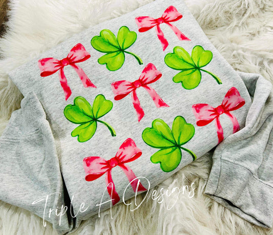 St. Patty’s Day Coquette Bow - Short Sleeve Tee, Long Sleeve Tee, Sweatshirt