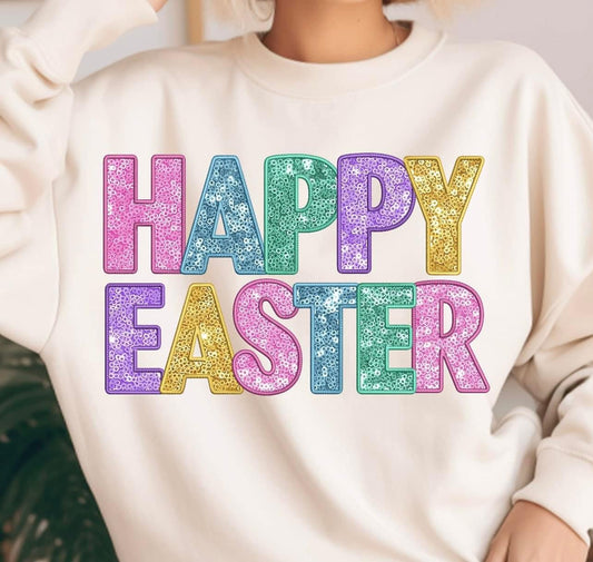 Faux Sequins “Happy Easter”- DTF Transfer