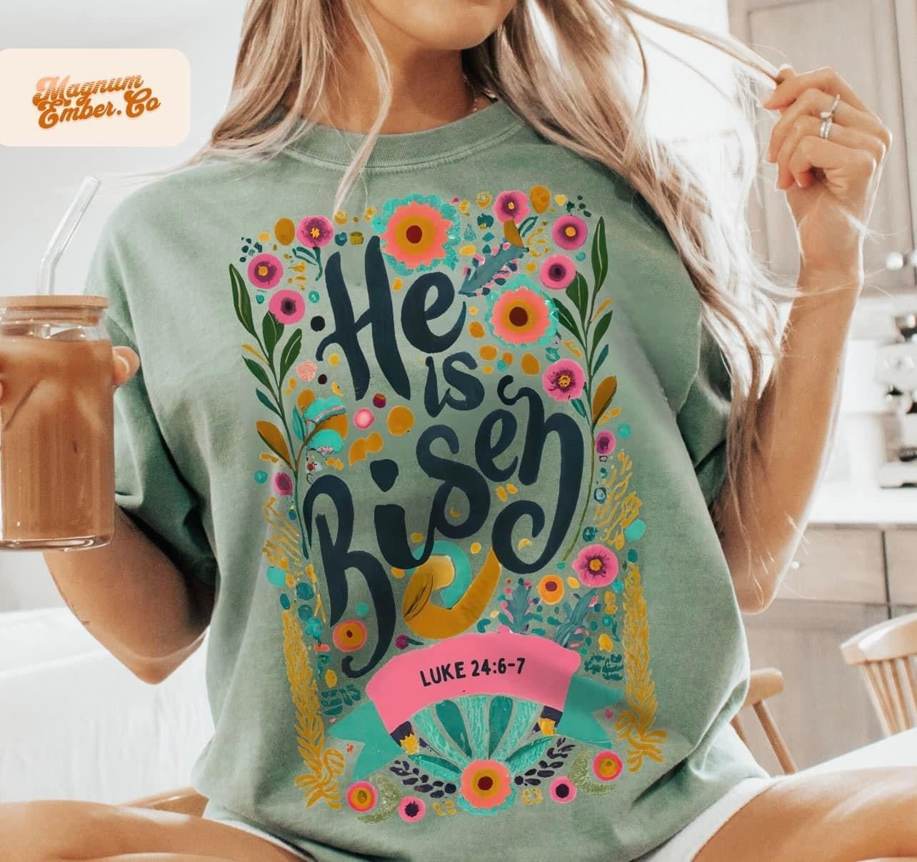 Easter  “He is Risen” - Comfort Colors Short Sleeve Tee