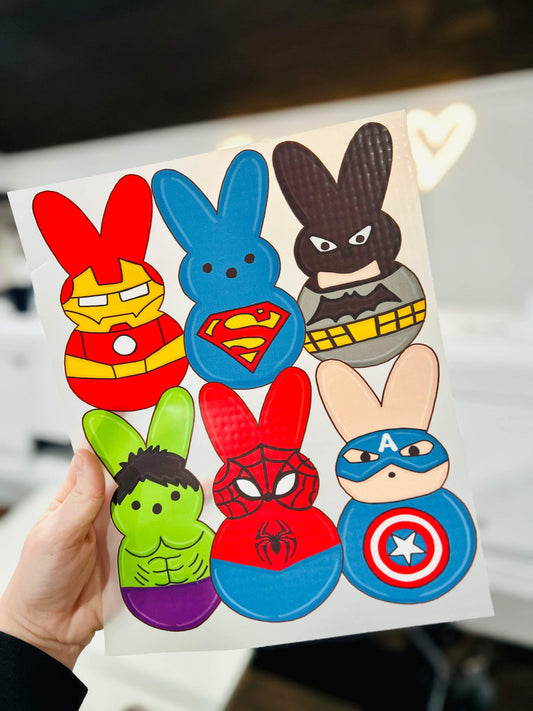 Super Hero Easter Bunny - DTF Transfer