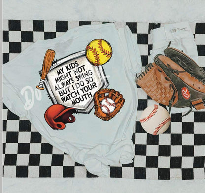 “Watch Your Mouth” Funny Sports Print - DTF Transfer