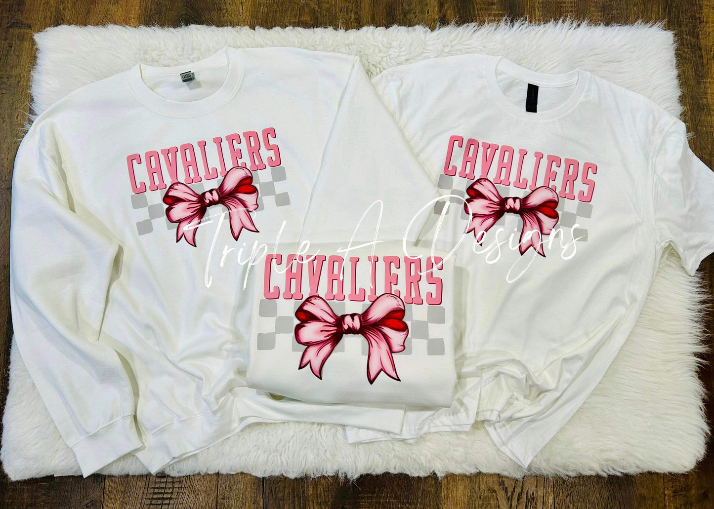 Calvary Cavaliers Pink Coquette Bow -Short Sleeve Tee, Sweatshirt