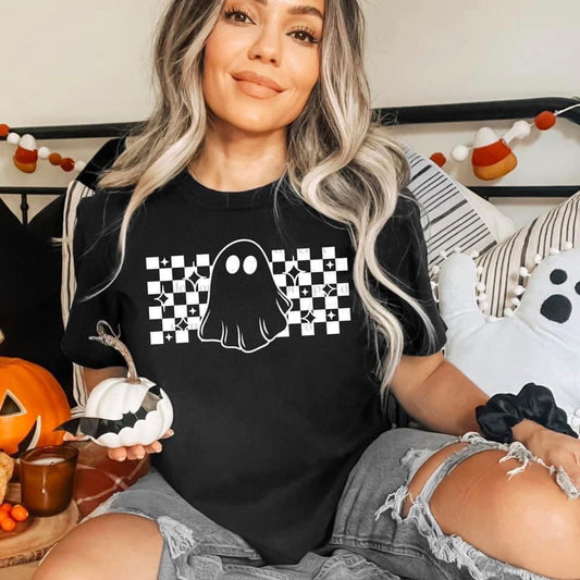 Checkered Ghost - Short Sleeve Tee, Long Sleeve Tee, Sweatshirt