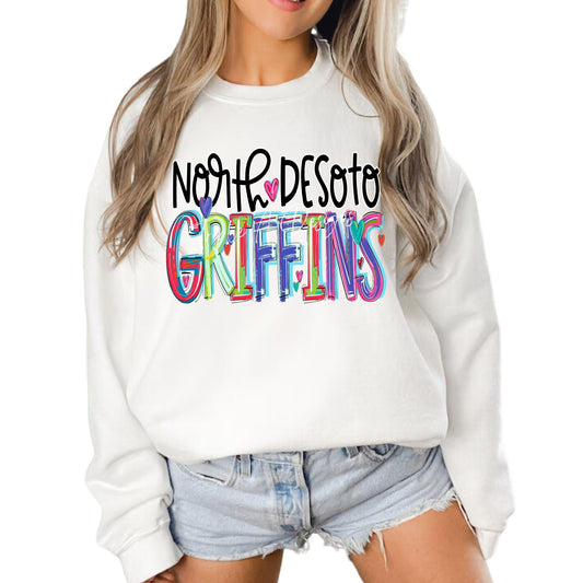 North Desoto Griffins Cherry Design-Short Sleeve Tee, Long Sleeve Tee, Sweatshirt, Hoodie