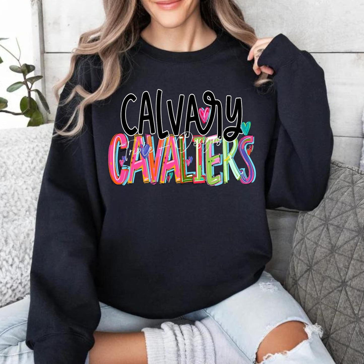 Calvary Cavaliers Cherry Design-Short Sleeve Tee, Long Sleeve Tee, Sweatshirt, Hoodie