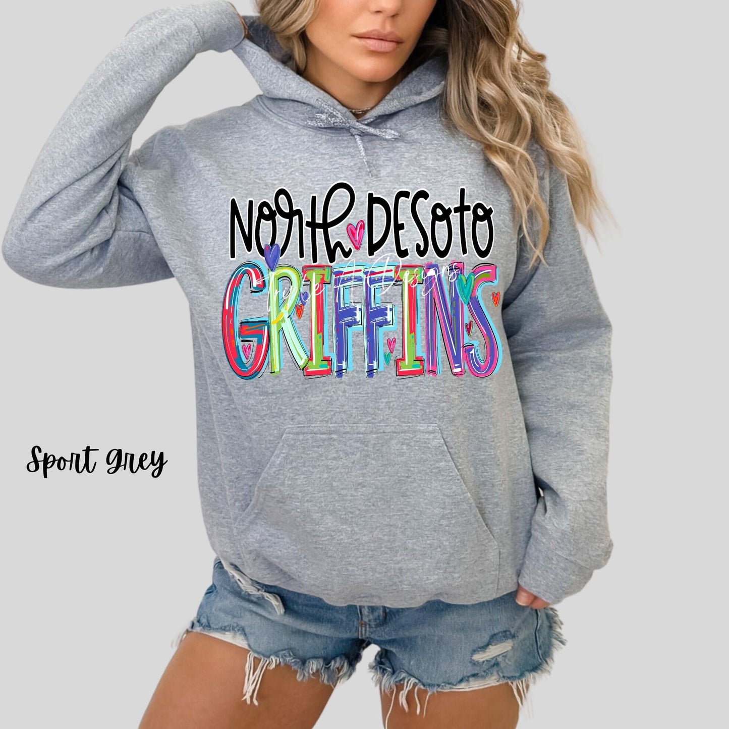 North Desoto Griffins Cherry Design-Short Sleeve Tee, Long Sleeve Tee, Sweatshirt, Hoodie